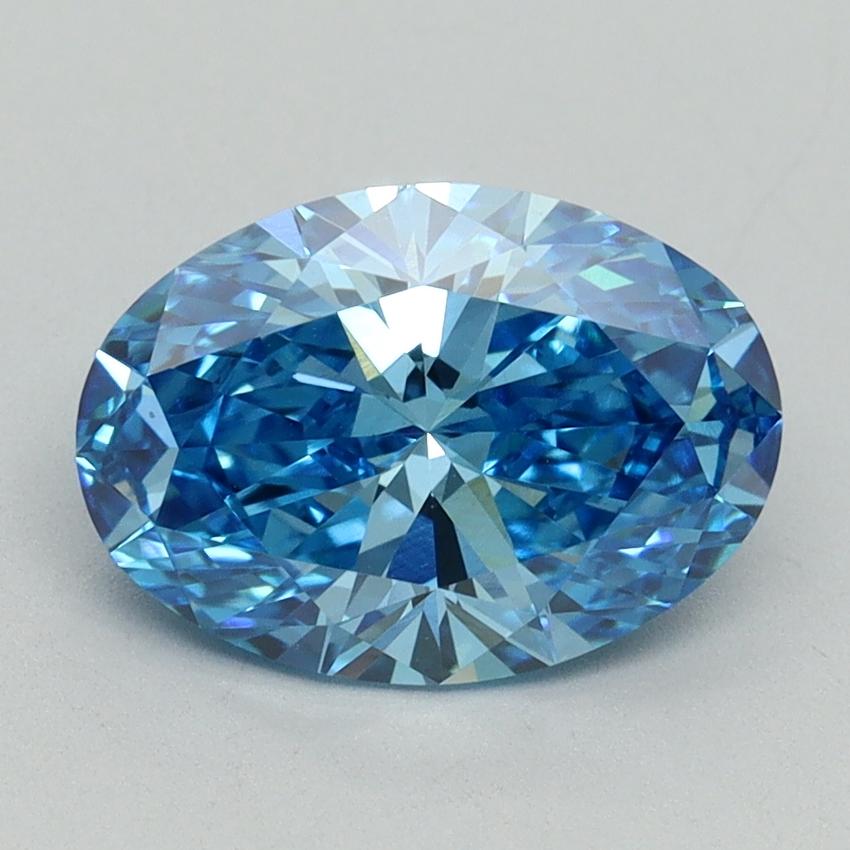 2.02 Ct. Fancy Vivid Blue Oval Lab Grown Diamond