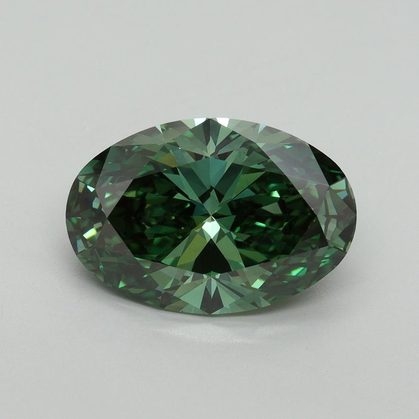 5.05 Ct. Fancy Vivid Pacific Green Oval Lab Grown Diamond