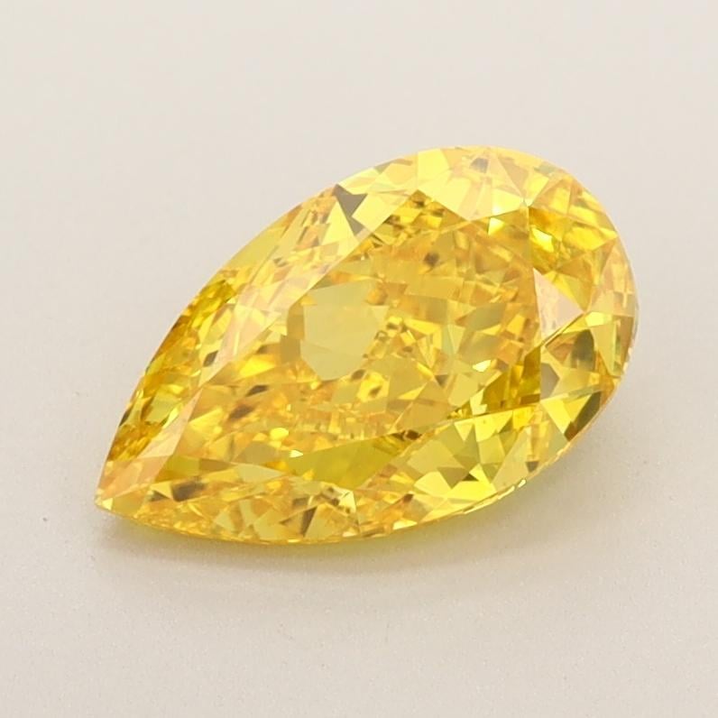 1.26 Ct. Fancy Vivid  Yellow Pear Lab Grown Diamond