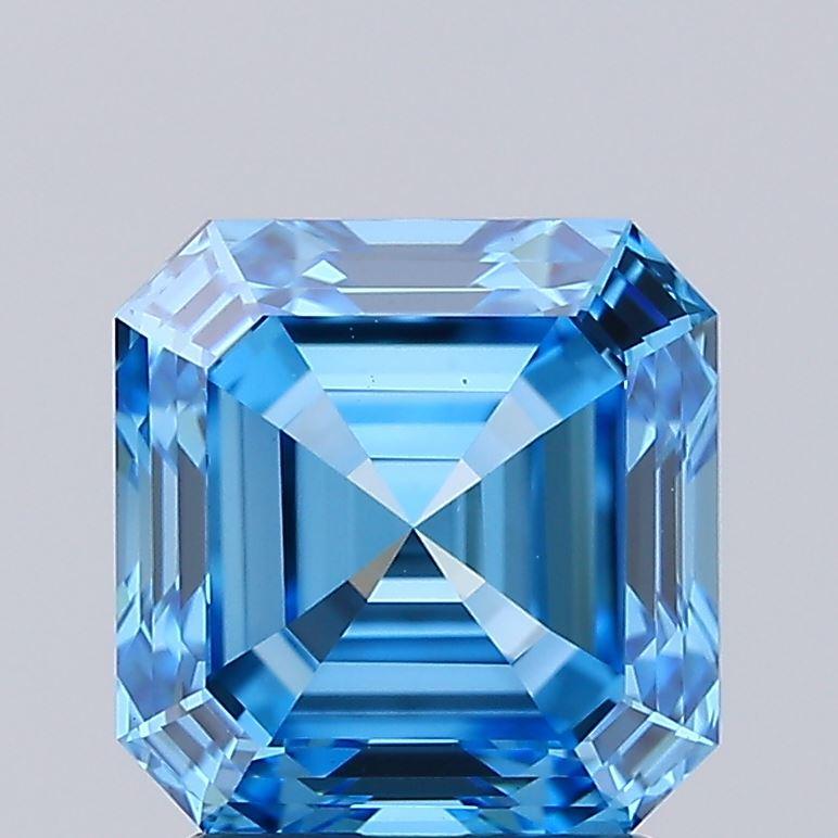 2.01 Ct. Fancy Vivid  Blue Asscher Lab Grown Diamond