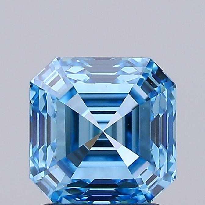 1.73 Ct. Fancy Vivid Blue Asscher Lab Grown Diamond