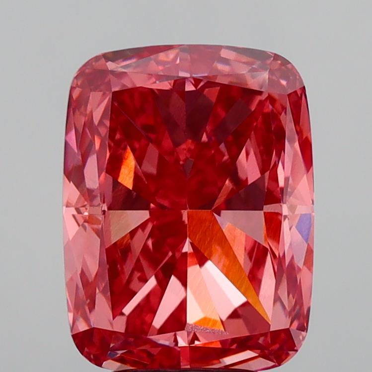 5.24 Ct. Fancy Vivid  Pink Cushion Lab Grown Diamond