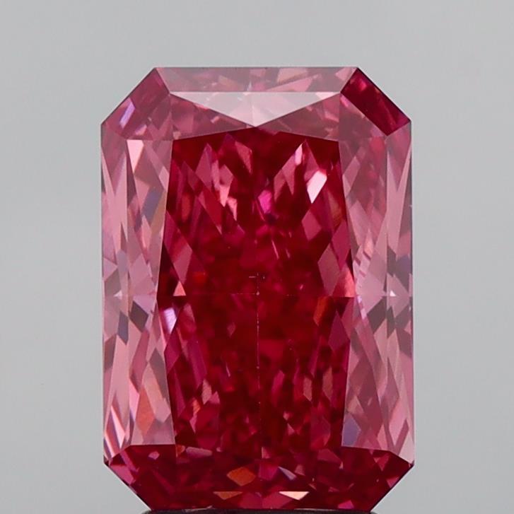 3.09 Ct. Fancy Vivid  Pink Radiant Lab Grown Diamond