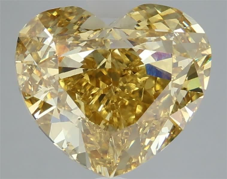7.58 Ct. Fancy Intense Yellow Heart Lab Grown Diamond