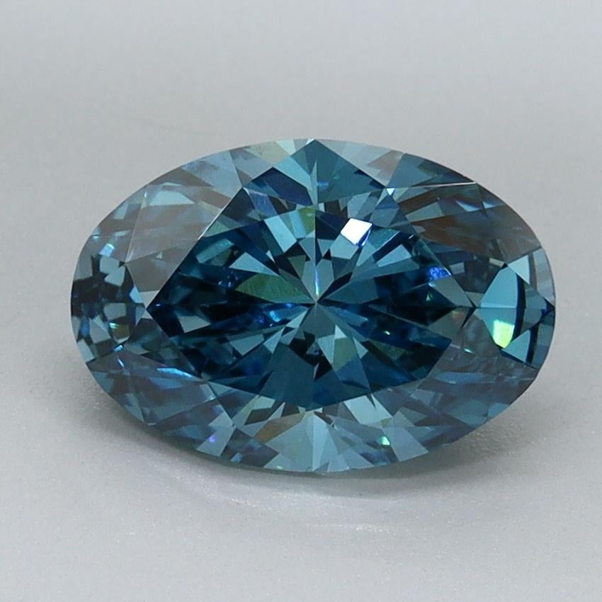 1.59 Ct. Fancy Vivid Blue Oval Lab Grown Diamond