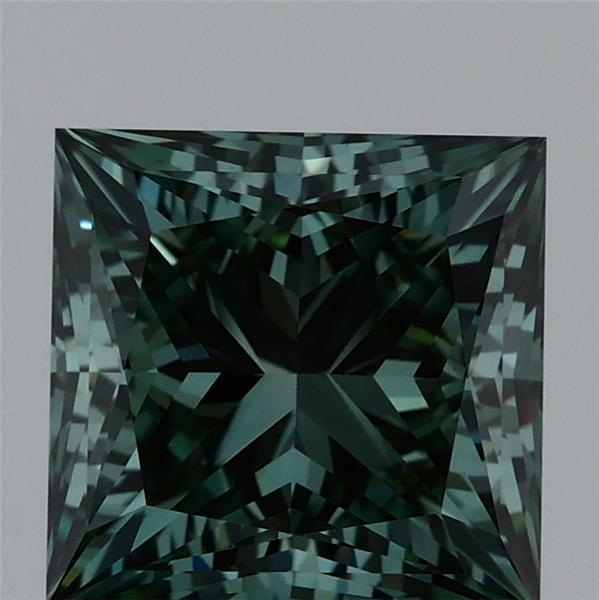 1.88 Ct. Fancy Vivid Green Princess Lab Grown Diamond