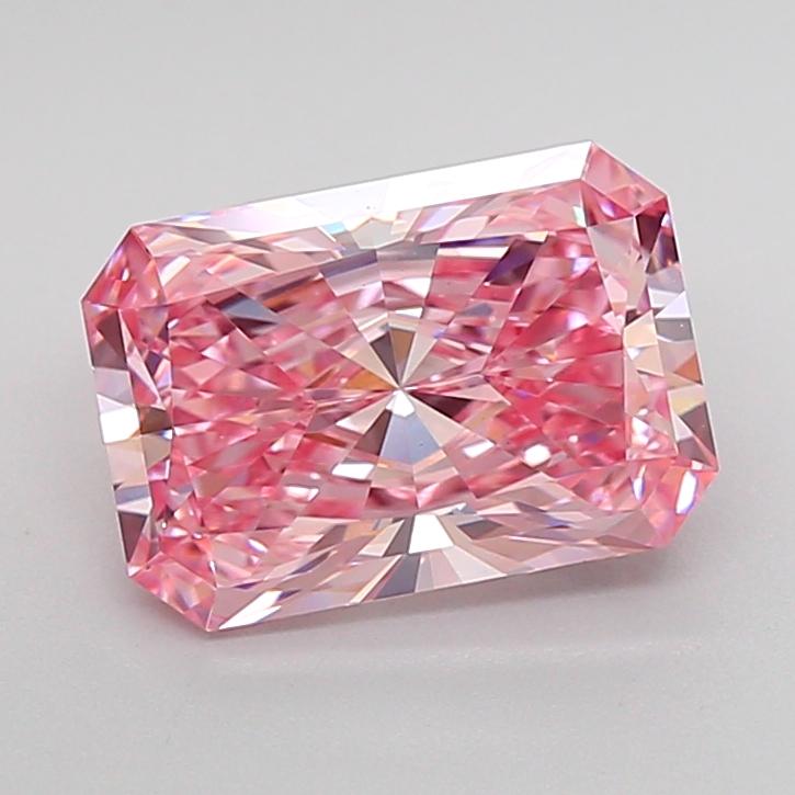 3.03 Ct. Fancy Vivid Pink Radiant Lab Grown Diamond