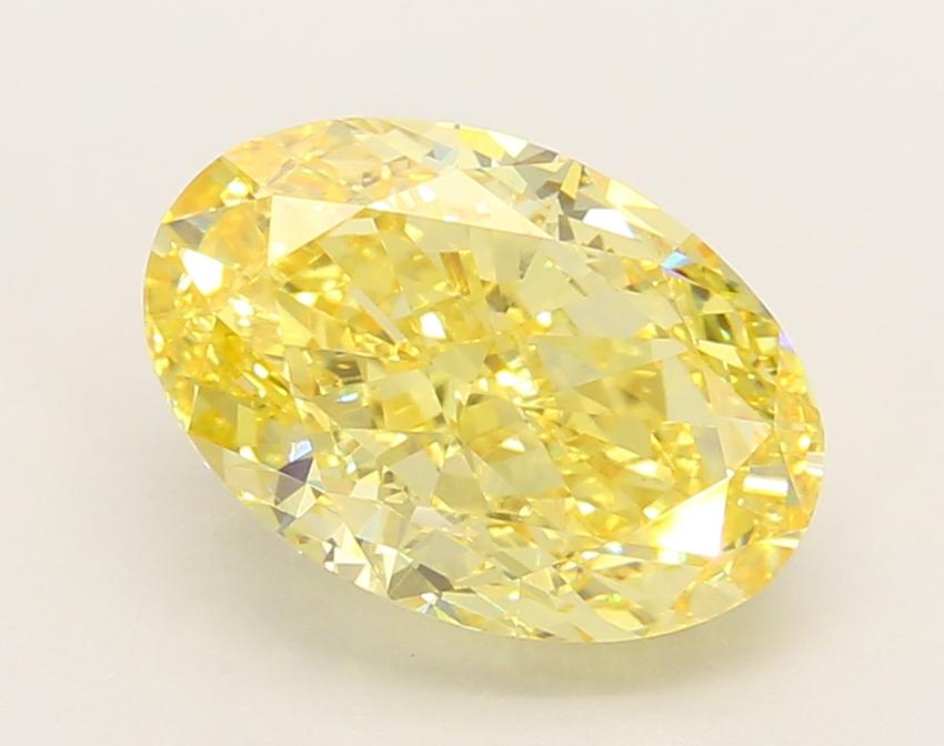 3.81 Ct. Fancy Vivid Yellow Oval Lab Grown Diamond