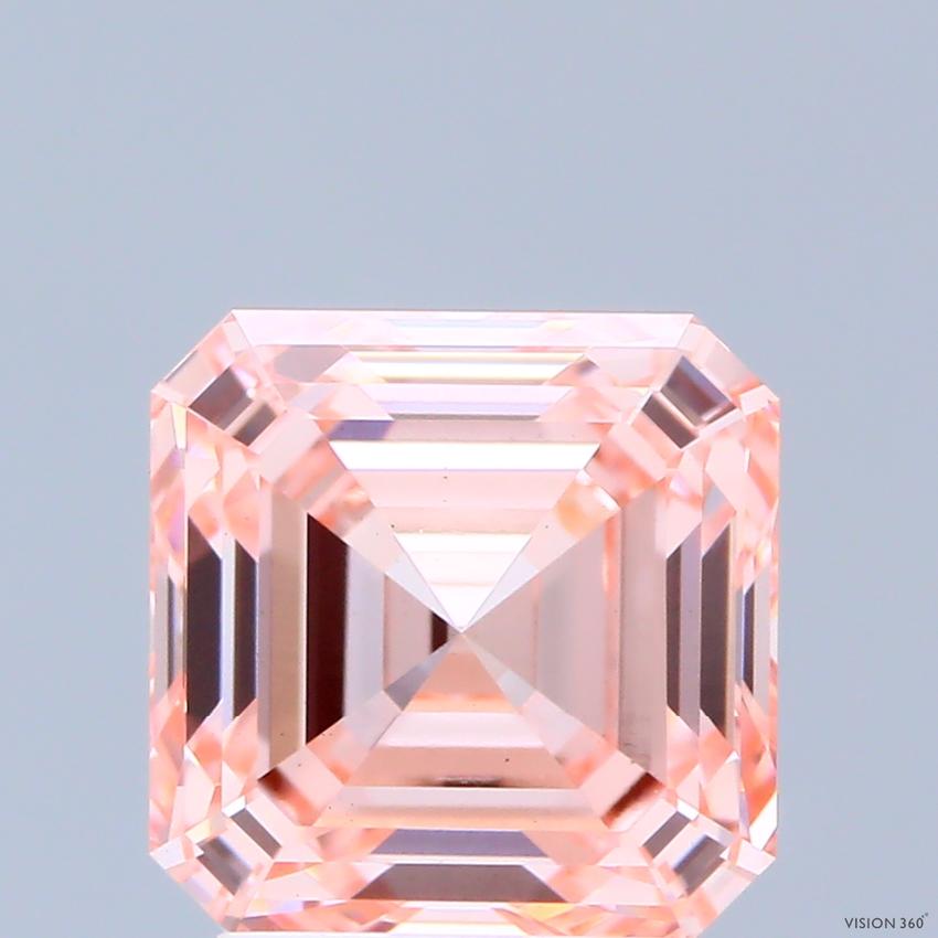 3.00 Ct. Fancy Intense Pink Asscher Lab Grown Diamond