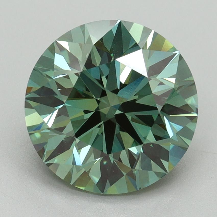 3.01 Ct. Fancy Vivid Green Round Lab Grown Diamond