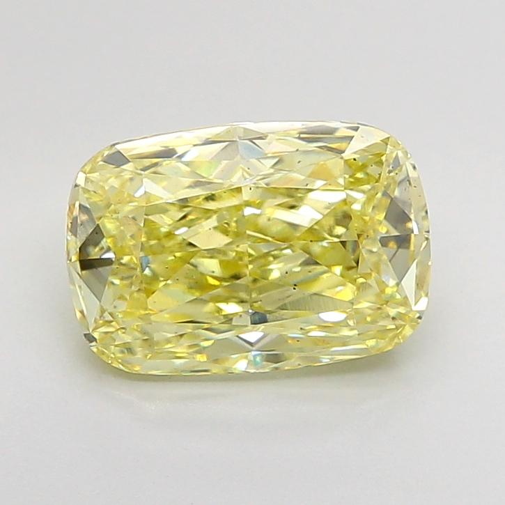 3.08 Ct. Fancy Intense None Yellow Cushion Lab Grown Diamond