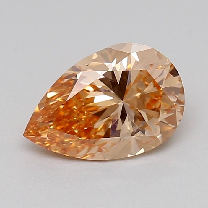 0.85 Ct. Fancy Intense Pinkish Orange Pear Lab Grown Diamond