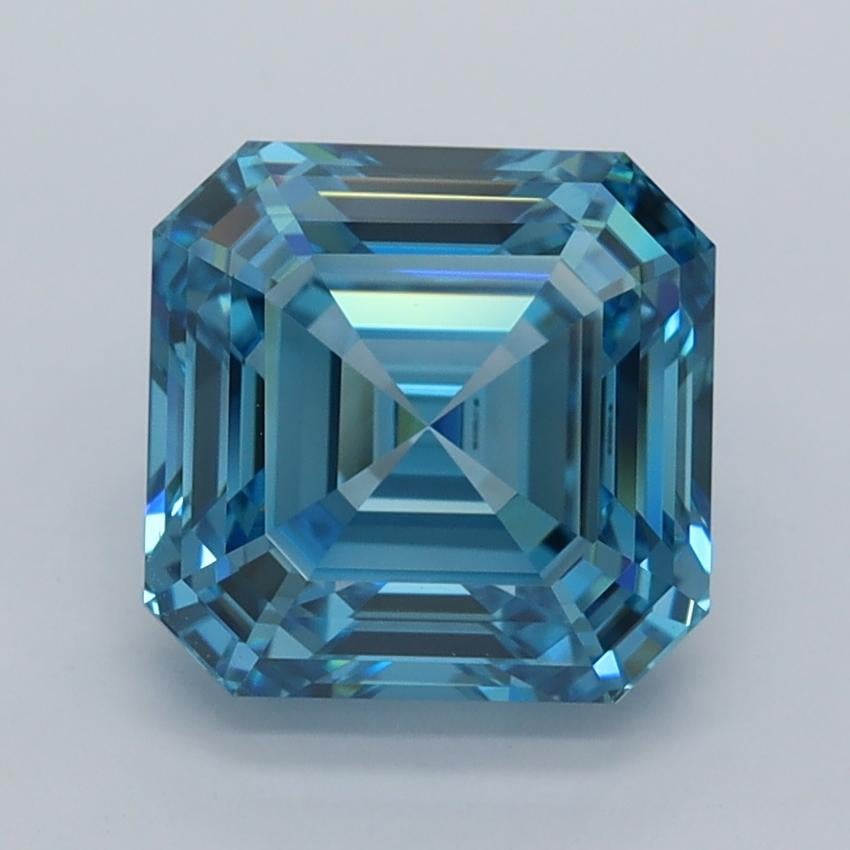 3.04 Ct. Fancy Vivid  Blue Asscher Lab Grown Diamond