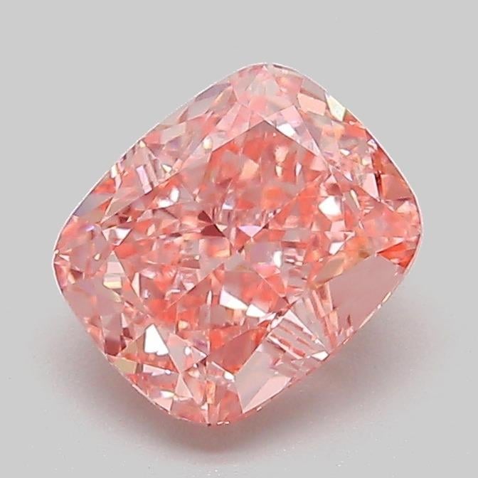 1.42 Ct. Fancy Vivid  Pink Cushion Lab Grown Diamond
