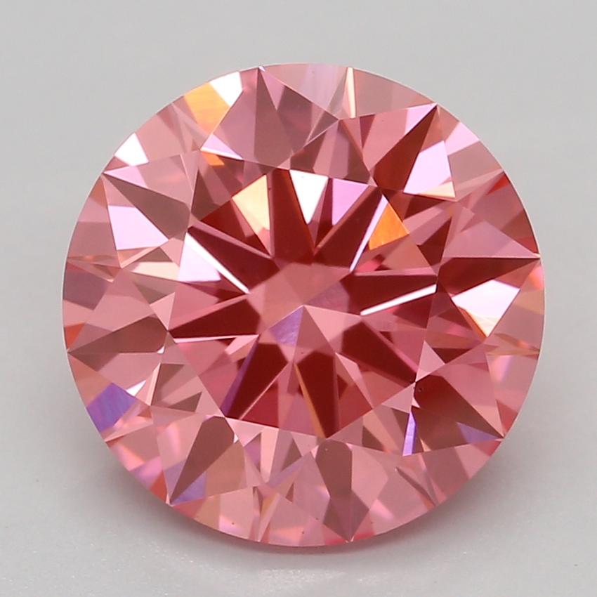2.07 Ct. Fancy Vivid Pink Round Lab Grown Diamond
