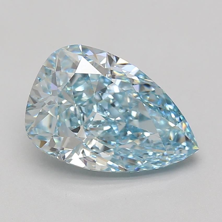 4.04 Ct. Fancy Intense Blue Pear Lab Grown Diamond