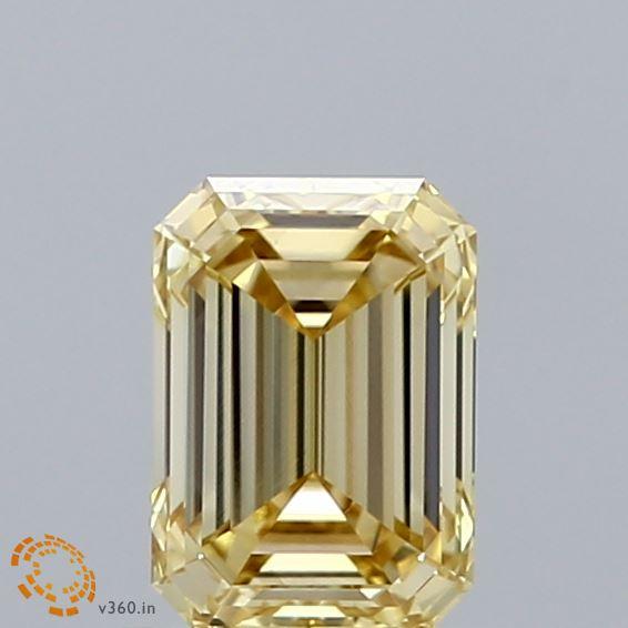 0.90 Ct. Fancy Yellow Emerald Lab Grown Diamond