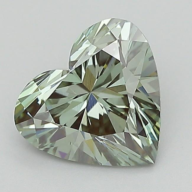 1.55 Ct. Fancy Vivid  Green Heart Lab Grown Diamond