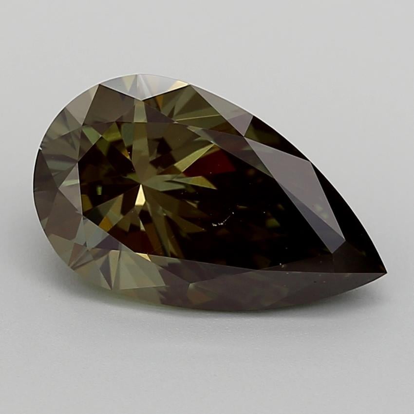 3.07 Ct. Fancy Deep  Green Pear Lab Grown Diamond