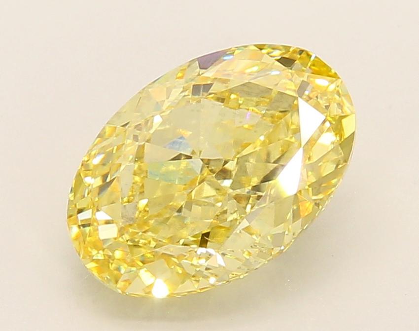 3.08 Ct. Fancy Vivid Yellow Oval Lab Grown Diamond