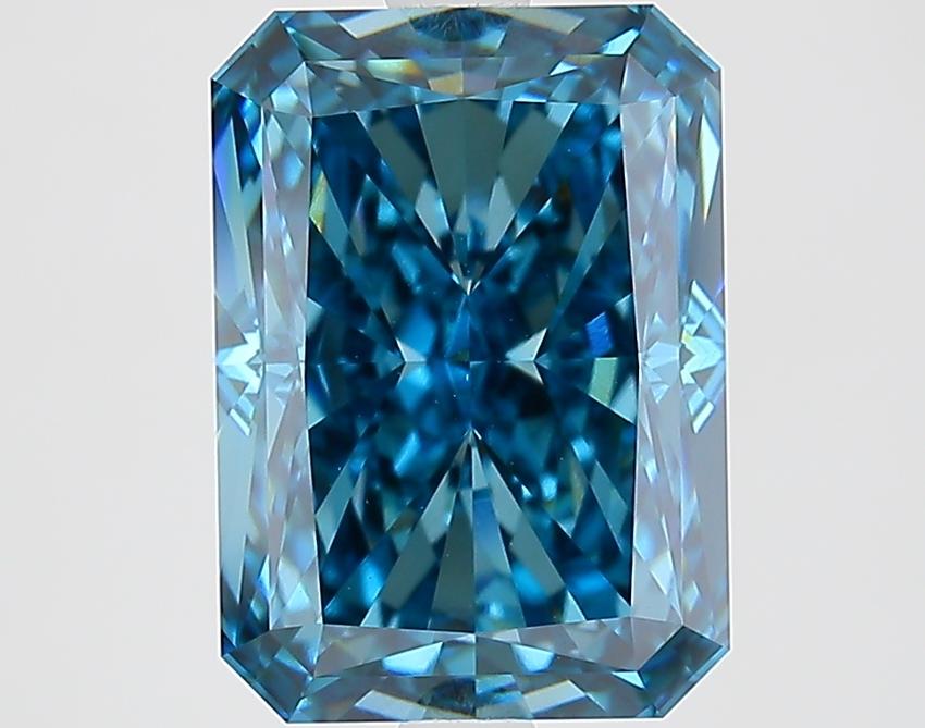 4.12 Ct. Fancy Vivid Blue Radiant Lab Grown Diamond