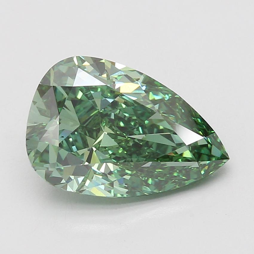 5.06 Ct. Fancy Vivid Green Pear Lab Grown Diamond