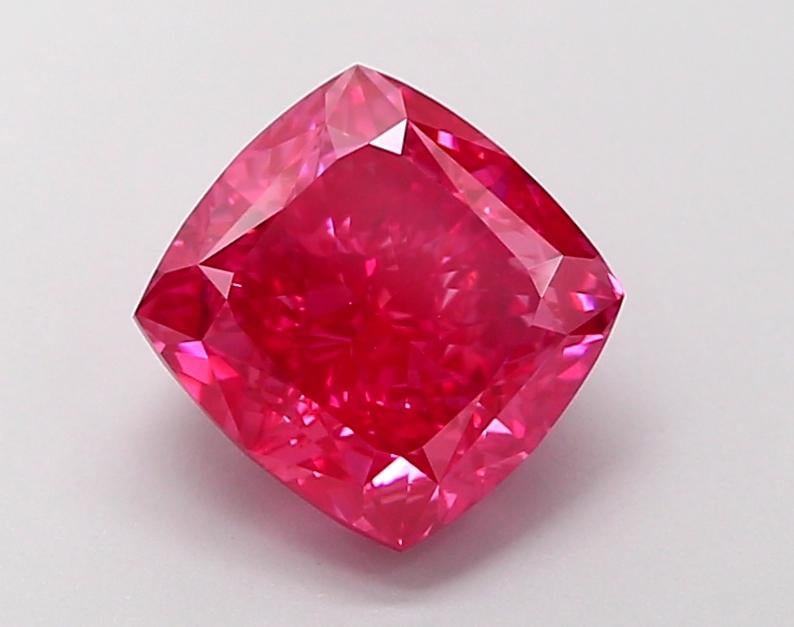 2.51 Ct. Fancy Vivid  Pink Cushion Lab Grown Diamond