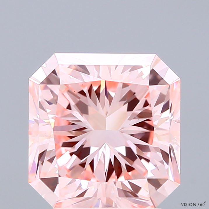 3.06 Ct. Fancy Vivid Pink Radiant Lab Grown Diamond