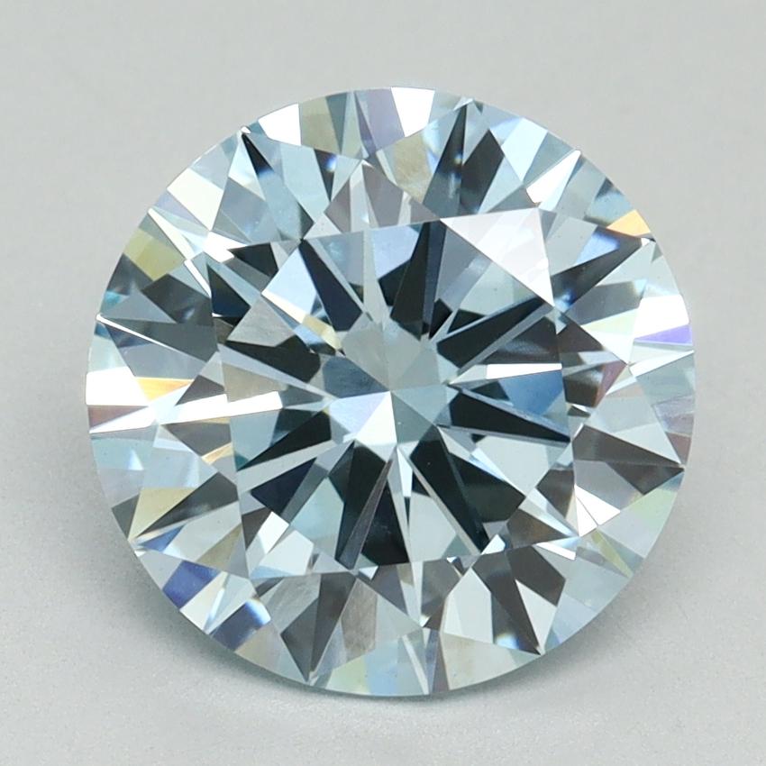 3.01 Ct. Fancy Intense Blue Round Lab Grown Diamond