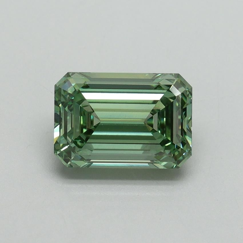 2.01 Ct. Fancy Vivid Pacific Green Emerald Lab Grown Diamond