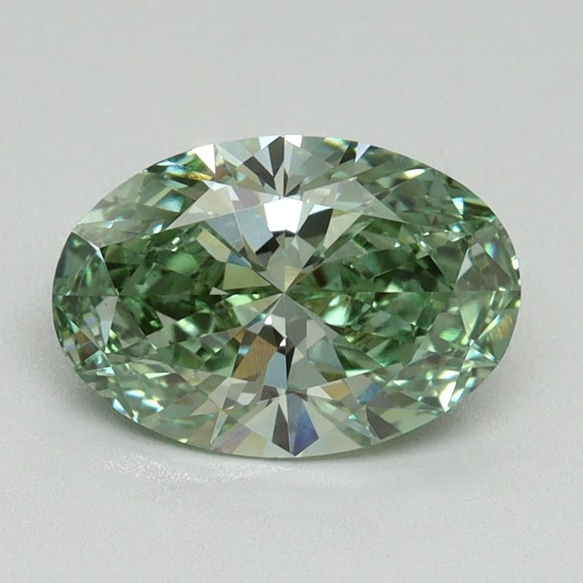 1.63 Ct. Fancy Vivid Green Oval Lab Grown Diamond