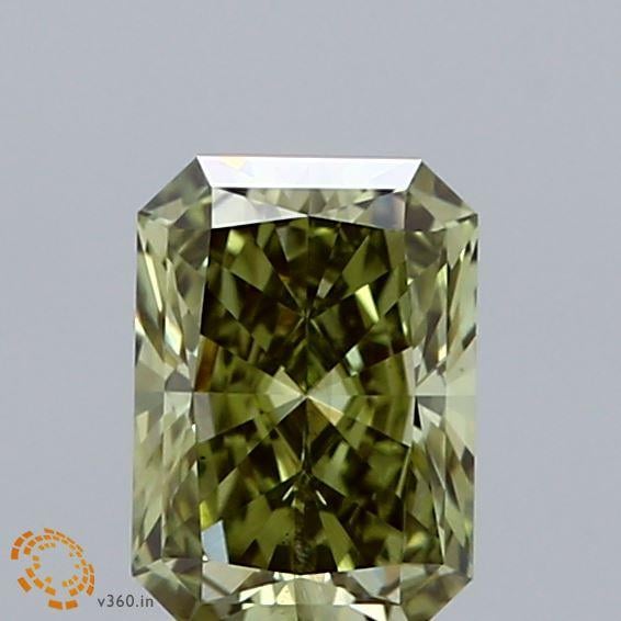 0.95 Ct. Fancy Vivid  Green Radiant Lab Grown Diamond