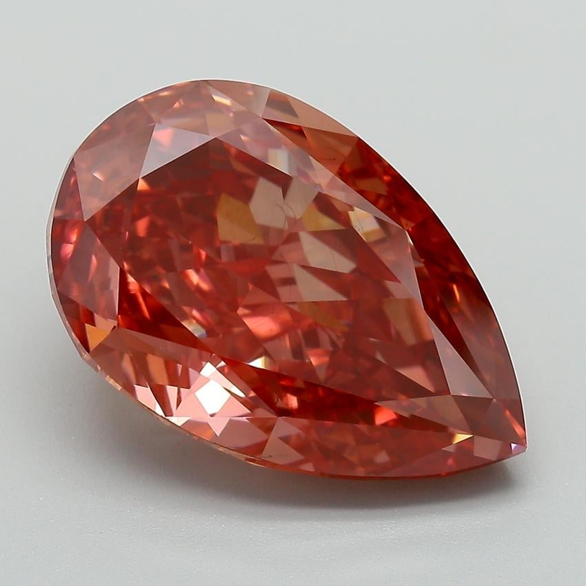 9.28 Ct. Fancy Vivid  Pink Pear Lab Grown Diamond
