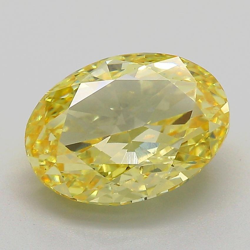 4.05 Ct. Fancy Vivid Yellow Oval Lab Grown Diamond