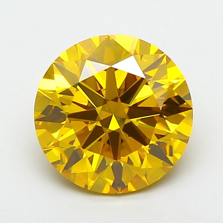 2.59 Ct. Fancy Vivid  Yellow Round Lab Grown Diamond