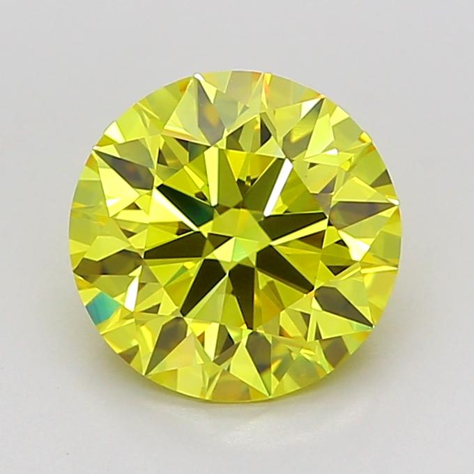 2.20 Ct. Fancy Vivid Yellow Round Lab Grown Diamond