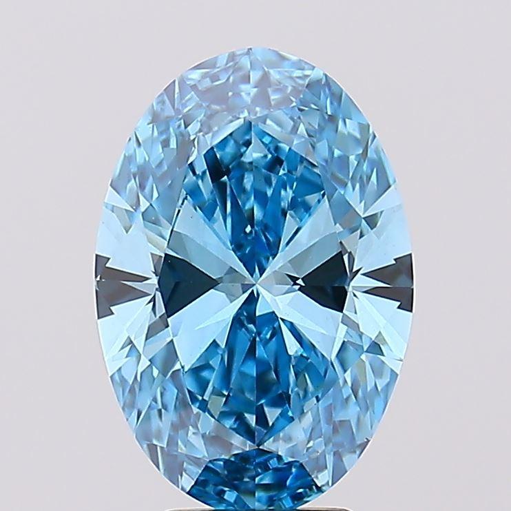 4.51 Ct. Fancy Vivid Blue Oval Lab Grown Diamond