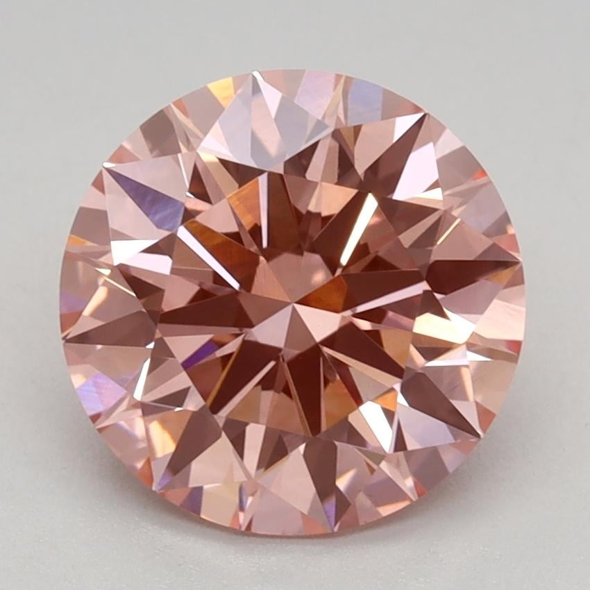 2.10 Ct. Fancy Vivid Pink Round Lab Grown Diamond
