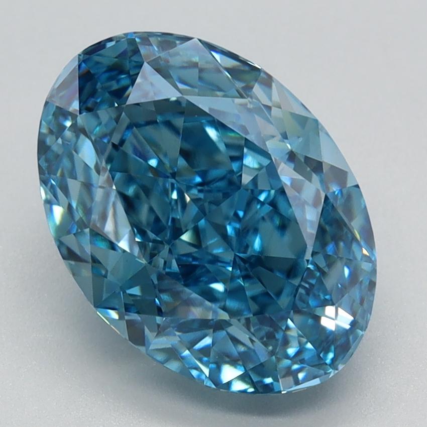3.33 Ct. Fancy Vivid Blue Oval Lab Grown Diamond