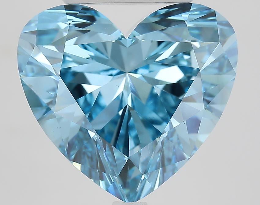 7.11 Ct. Fancy Vivid Blue Heart Lab Grown Diamond