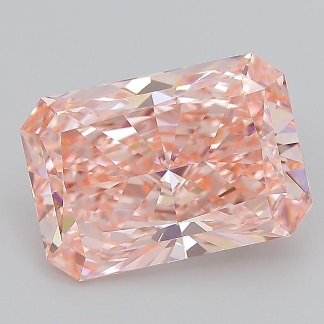 5.19 Ct. Fancy Vivid  Pink Radiant Lab Grown Diamond