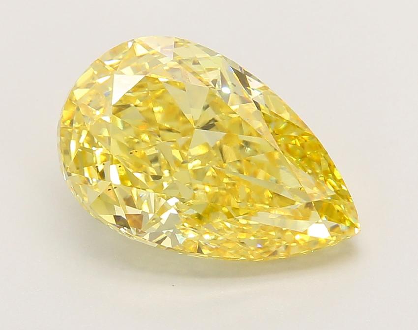5.15 Ct. Fancy Vivid Yellow Pear Lab Grown Diamond