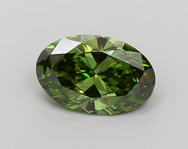 1.09 Ct. Fancy Vivid Green Oval Lab Grown Diamond