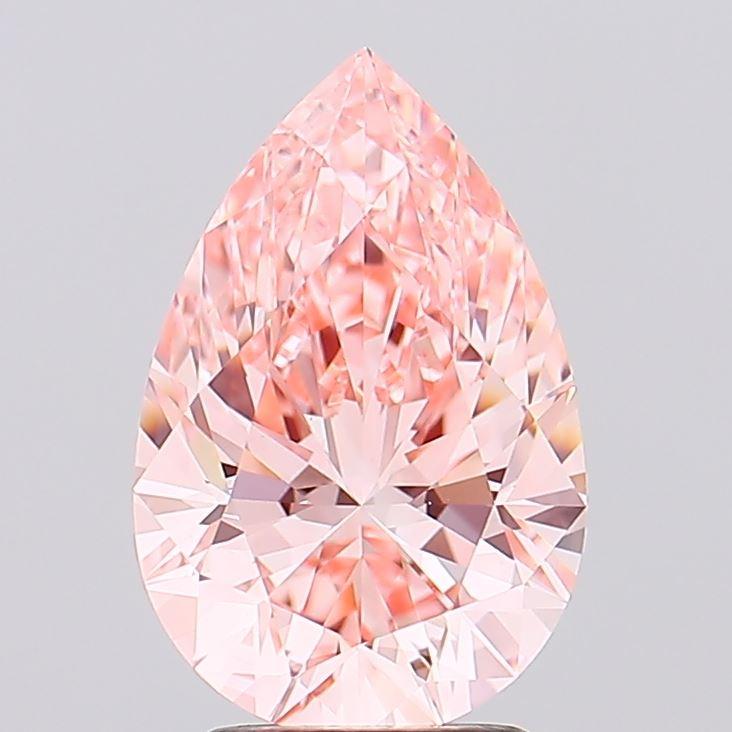 3.01 Ct. Fancy Vivid Pink Pear Lab Grown Diamond