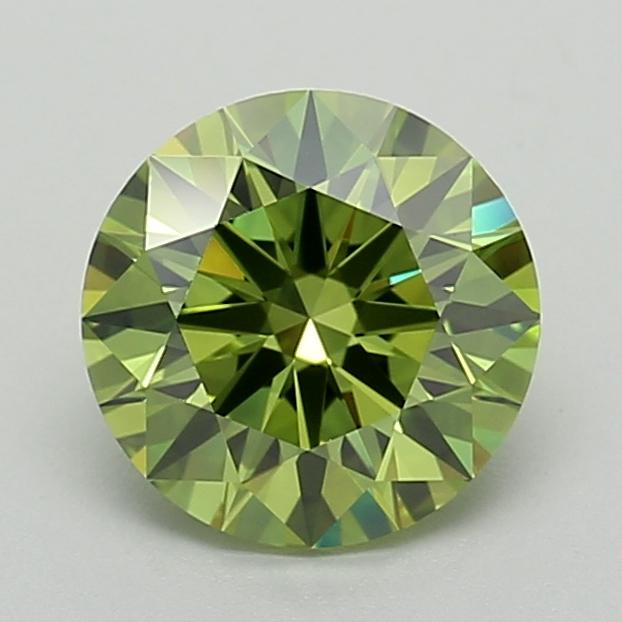 1.52 Ct. Fancy Vivid  Green Round Lab Grown Diamond