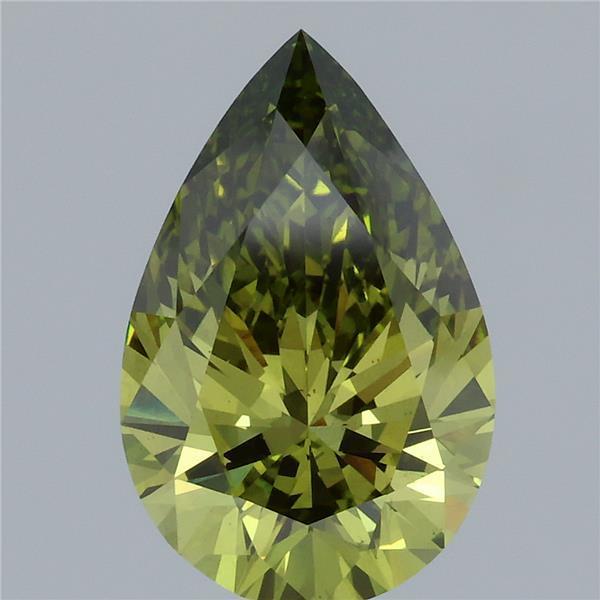 3.05 Ct. Fancy Vivid Green Pear Lab Grown Diamond