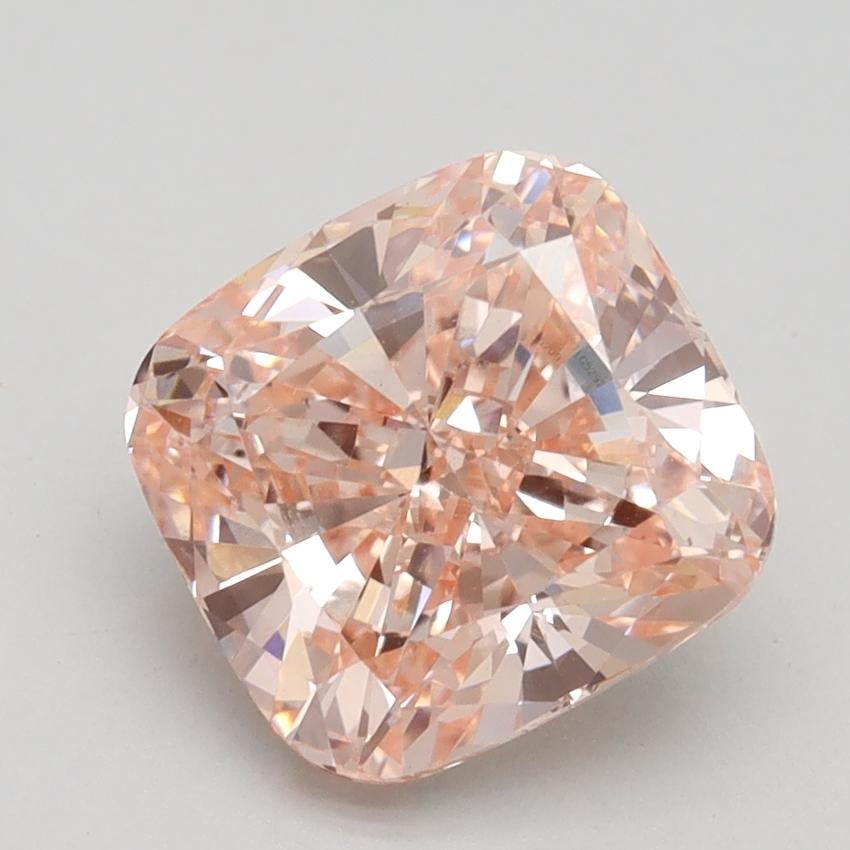 3.00 Ct. Fancy Intense Orangy Pink Cushion Lab Grown Diamond