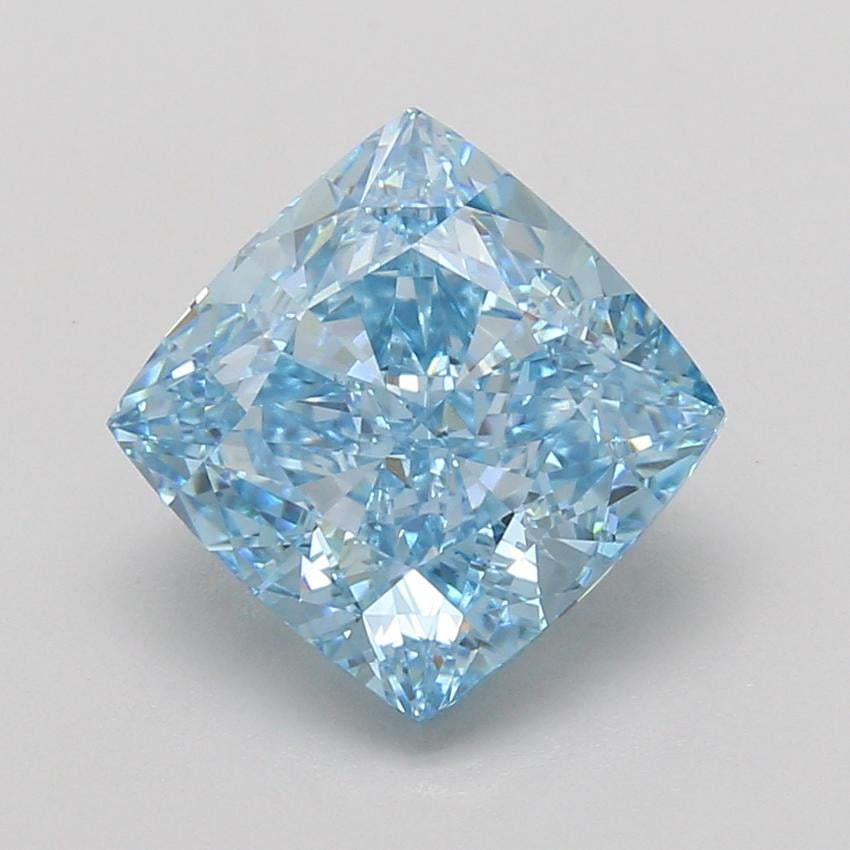 5.04 Ct. Fancy Vivid Blue Cushion Lab Grown Diamond