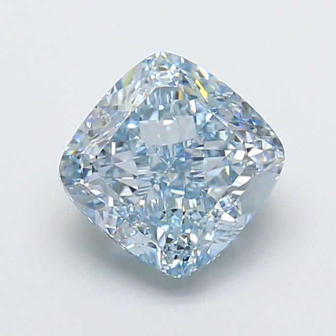 3.02 Ct. Fancy Intense  Blue Cushion Lab Grown Diamond