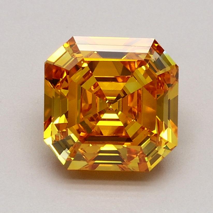 1.50 Ct. Fancy Vivid Yellowish Orange Asscher Lab Grown Diamond